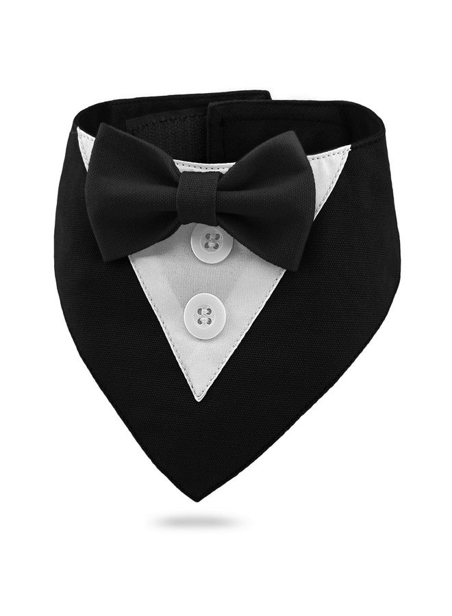 KOOLMOX Tuxedo Dog Collar - Wedding Dress Bow Tie Bandana, Formal Wear Male Costume, Adjustable Birthday Outfit for Large Dogs and Pets - Black XL - Image 1