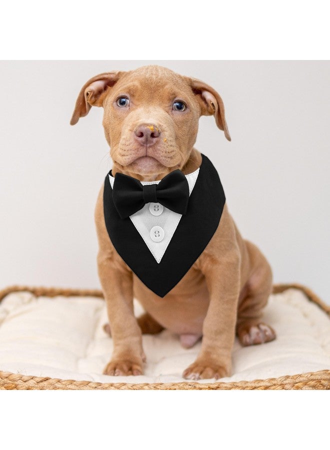 KOOLMOX Tuxedo Dog Collar - Wedding Dress Bow Tie Bandana, Formal Wear Male Costume, Adjustable Birthday Outfit for Large Dogs and Pets - Black XL - Image 5