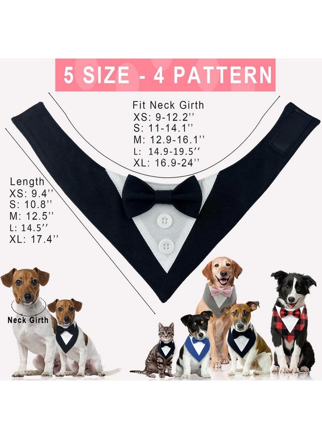 KOOLMOX Tuxedo Dog Collar - Wedding Dress Bow Tie Bandana, Formal Wear Male Costume, Adjustable Birthday Outfit for Large Dogs and Pets - Black XL - Image 2