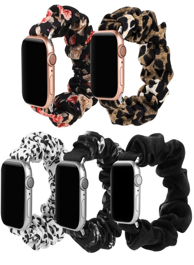 Simpeak Elastic Scrunchie Band Compatible with Apple Watch Series 11 10 (42mm) Series 9 8 7 (41mm) 6 SE 5 4 (40mm) 3 2 1 (38mm), Women Bracelet Band Compatible with iWatch 42mm 41mm 40mm 38mm, Small - Image 1