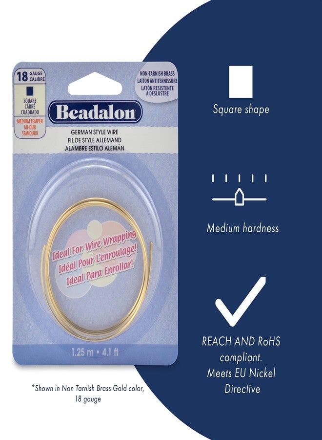 Beadalon German Style Wrapping Wire, Square, Antique Brass Color, 21 Gauge, 2.5 m / 8.2 ft - Image 2