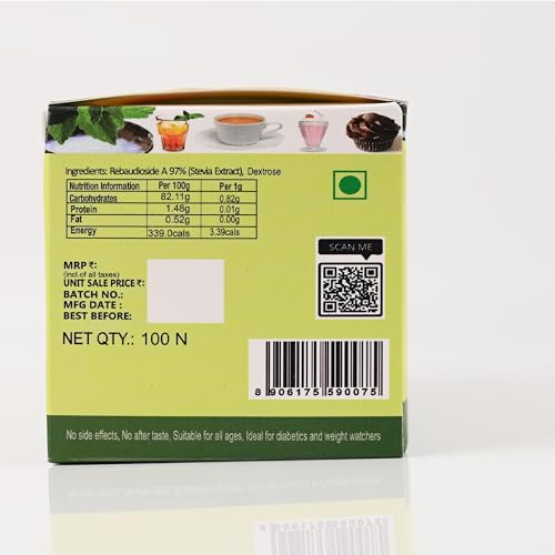 So Sweet Stevia Sachets - Sugar-Free, Natural Low-Calorie Sweetener, 100 Sachets, Ideal for Coffee, Tea, and Cooking, Diabetic & Keto Friendly, Zero Calories, Convenient for Everyday Use - Image 4