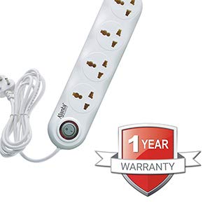 Ajanta Quartz Heavy Duty 4 Way Extension Board with Cable(White, 4 Meter), 125 Volts - Image 2
