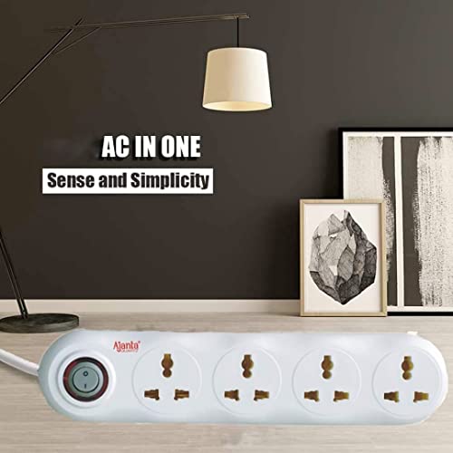 Ajanta Quartz Heavy Duty 4 Way Extension Board with Cable(White, 4 Meter), 125 Volts - Image 3