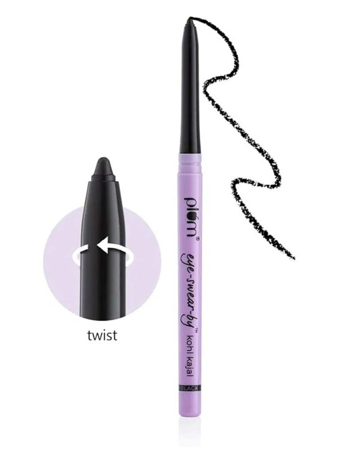Plum Eye-Swear-By everyday wear kajal black waterproof | Creamy smooth formula | Smudge-proof | Twist up pencil | Creamy smooth glide | Long lasting eye makeup | With Vit E - Image 2