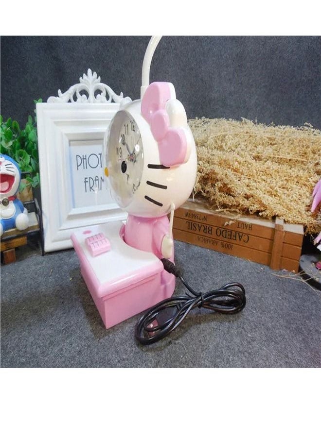 fashionhome - Creative Desk Table Lamp with Analog Clock - Image 1