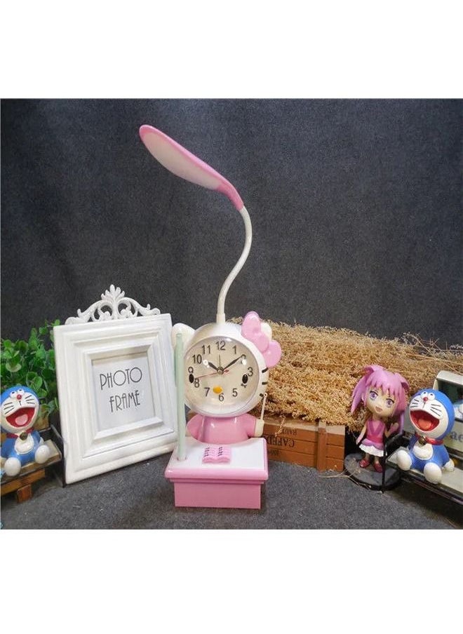 fashionhome - Creative Desk Table Lamp with Analog Clock - Image 1