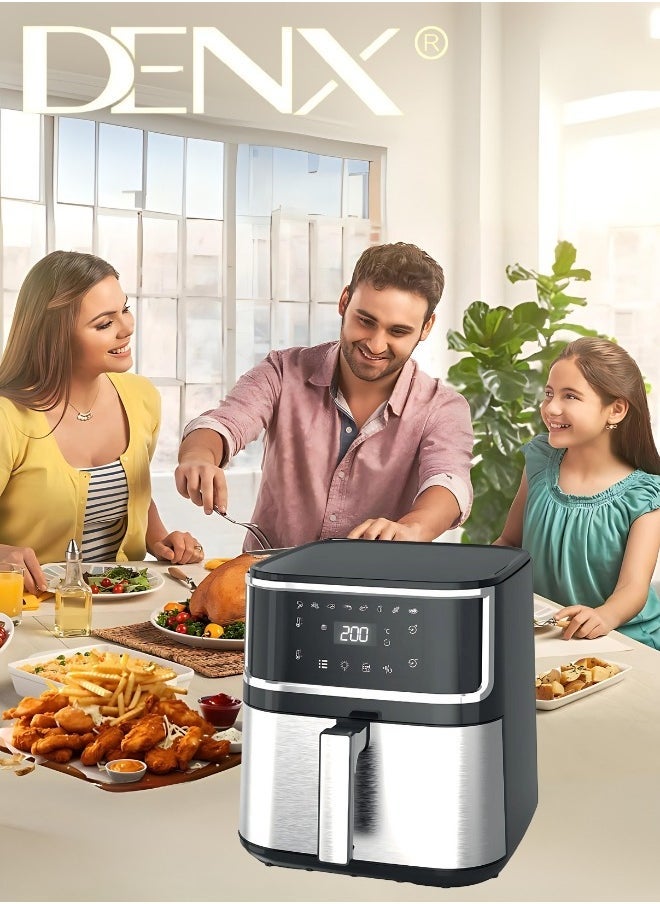 Denx Healthy Air Fryer Without Oil For Fry/Grill/Bake/Roast Capacity 8 Liters Power 1800 Watts - Black - Image 2