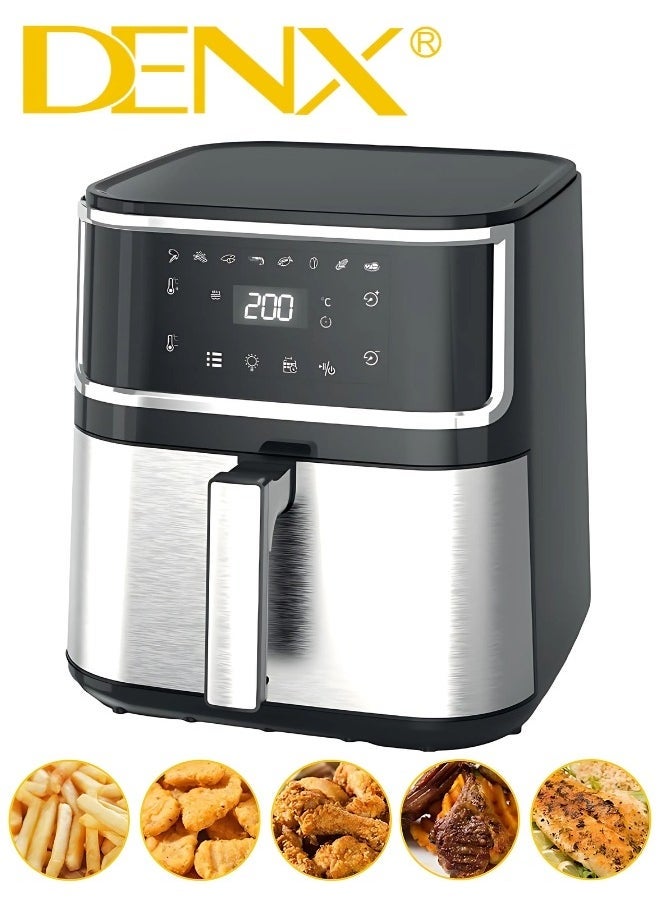 Denx Healthy Air Fryer Without Oil For Fry/Grill/Bake/Roast Capacity 8 Liters Power 1800 Watts - Black - Image 1