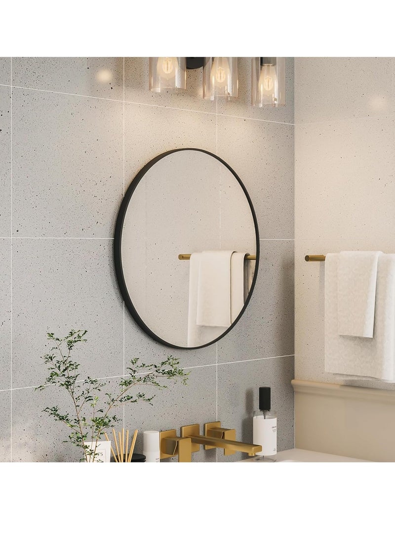 Furniture Factory Elegant circular wall mirror with black frame || 100 cm  - Image 2