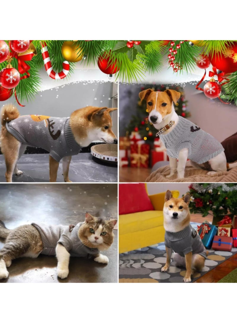 جرين تايجر سترة ندفة الثلج للكلاب الرنة مع قطعة واحدة هدية ببطاقة تعريف للحيوانات الأليفة - زي شتوي ناعم قابل للتنفس من الصوف المدورة لعيد الميلاد - بدلة انتعاش دافئة مصممة على شكل ندفة ثلج الرنة (كبير جدًا) - Image 5