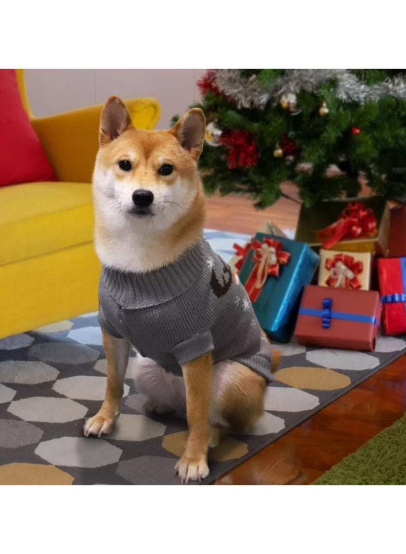 جرين تايجر سترة ندفة الثلج للكلاب الرنة مع قطعة واحدة هدية ببطاقة تعريف للحيوانات الأليفة - زي شتوي ناعم قابل للتنفس من الصوف المدورة لعيد الميلاد - بدلة انتعاش دافئة مصممة على شكل ندفة ثلج الرنة (كبير جدًا) - Image 2