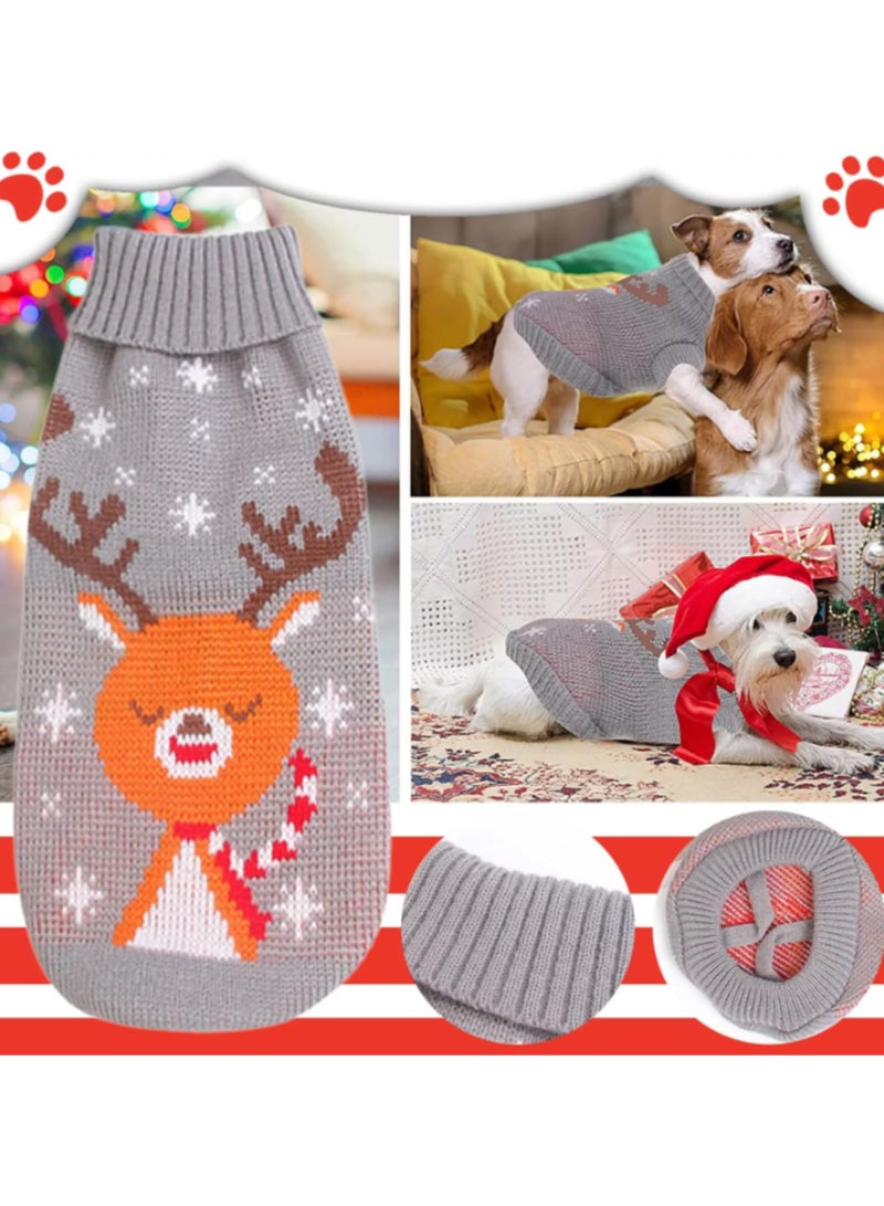 جرين تايجر سترة ندفة الثلج للكلاب الرنة مع قطعة واحدة هدية ببطاقة تعريف للحيوانات الأليفة - زي شتوي ناعم قابل للتنفس من الصوف المدورة لعيد الميلاد - بدلة انتعاش دافئة مصممة على شكل ندفة ثلج الرنة (كبير جدًا) - Image 4