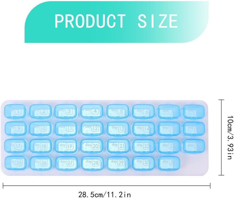 LABRIMP 31-Compartment Monthly Pill Organizer Case 2pcs Portable Medicine Storage Box Travel-Friendly Daily Medication Dispenser for Dietary Supplements Random Color - Image 2