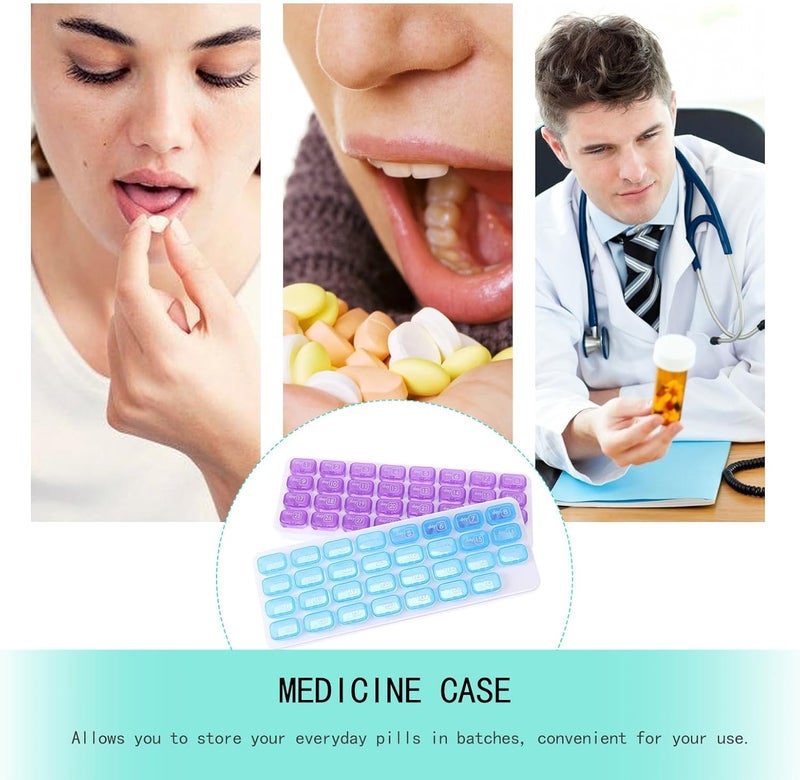 LABRIMP 31-Compartment Monthly Pill Organizer Case 2pcs Portable Medicine Storage Box Travel-Friendly Daily Medication Dispenser for Dietary Supplements Random Color - Image 3