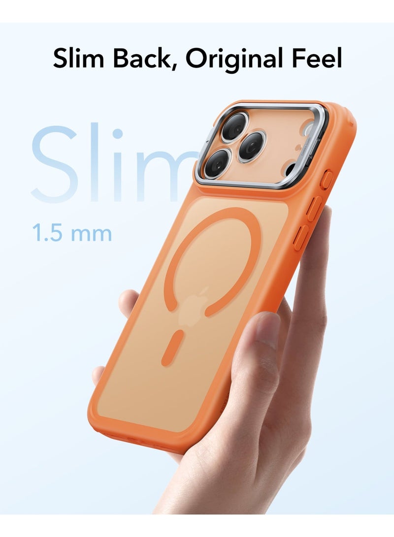 ESR Classic Hybrid MagSafe Case with Stash Stand for iPhone 17 Pro, Frosted Orange - Image 2