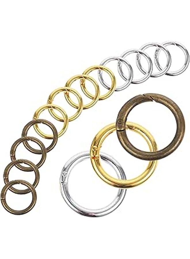 Antique Bronze Round Spring Keyring Buckles 15pcs for Keychains Bags Leashes Lightweight Clips - Image 1