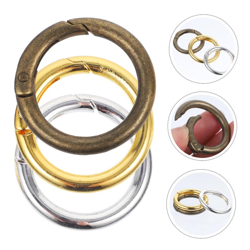Antique Bronze Round Spring Keyring Buckles 15pcs for Keychains Bags Leashes Lightweight Clips - Image 5