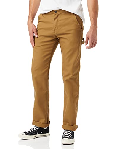 Dickies Mens Tough Max Duck Carpenter Pants Stonewashed Brown Duck 36W x 30L US