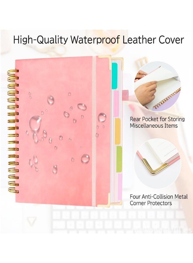 SUZZ B5 Spiral Notebook With Tabs -  Aesthetic Thick Premium Journal For Wome - College Ruled Note Book With 300 Lined Pages and Dividers - Perfect For Writing And Staying Organized at Work or School, Pink - Image 2