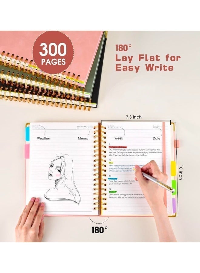 SUZZ B5 Spiral Notebook With Tabs -  Aesthetic Thick Premium Journal For Wome - College Ruled Note Book With 300 Lined Pages and Dividers - Perfect For Writing And Staying Organized at Work or School, Pink - Image 4