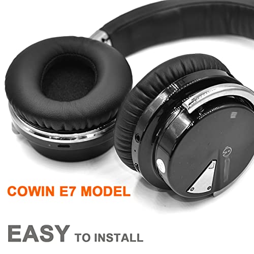 defean E7 Round Ear Pads - Replacement Ear Cushion Foam Compatible with COWIN E7 / E7 Pro Active Noise Cancelling Headphone, Softer Leather,High-Density Noise Cancelling Foam, (NOT fit SE7 Model) - Image 5