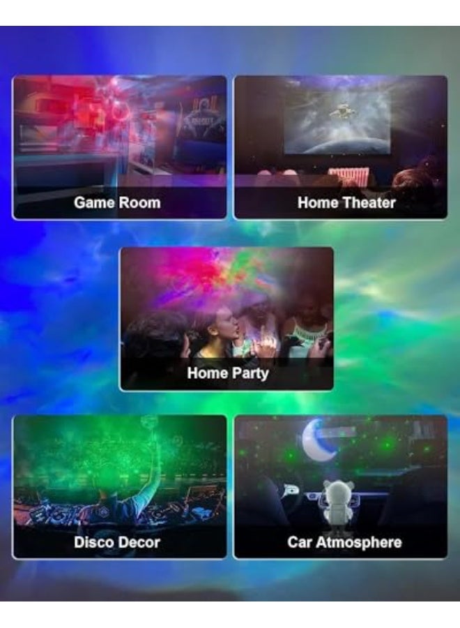 A ZONE Upgraded Spaceman Astronaut Bluetooth Speaker Galaxy Star Projecto Light Projector,Can play music，with Moon Lamp LED and Nebula Night Light,360° Adjustable Design, USB Powered Projector Lamp,for Kids Gift Bedroom,Room Decor, Game Room,Party,White - Image 3