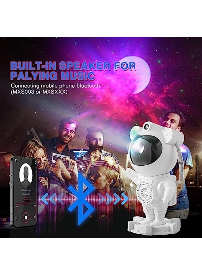 A ZONE Upgraded Spaceman Astronaut Bluetooth Speaker Galaxy Star Projecto Light Projector,Can play music，with Moon Lamp LED and Nebula Night Light,360° Adjustable Design, USB Powered Projector Lamp,for Kids Gift Bedroom,Room Decor, Game Room,Party,White - Image 5