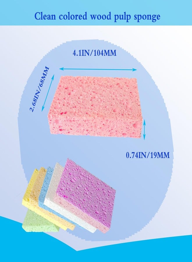 ZanXinY 12 Pack Natural Cellulose Sponges,Kitchen Sponges, Dishwashing Sponges, Car Washing Sponge, Color Sponge Suitable for Kitchen and Bathroom,Car,Household, Children's Fun Cutting DIY. - Image 2