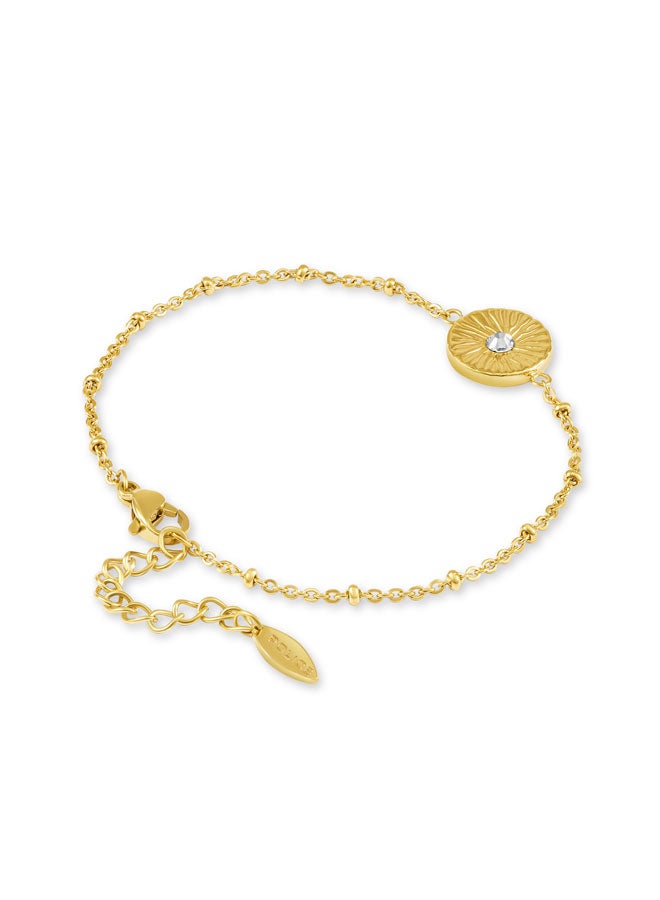 بوليس سوار قرص كريستال ذهبي من إيريس للنساء - Image 3