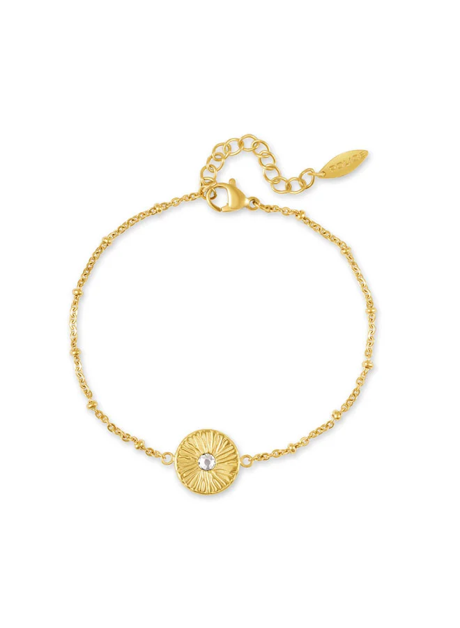 POLICE Irys Gold Crystal Disc Bracelet for Women