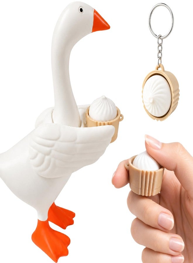 LA KEN DU Desk Goose Outfits 7 Inches, Wings with Dumpling Office Decor - Image 1