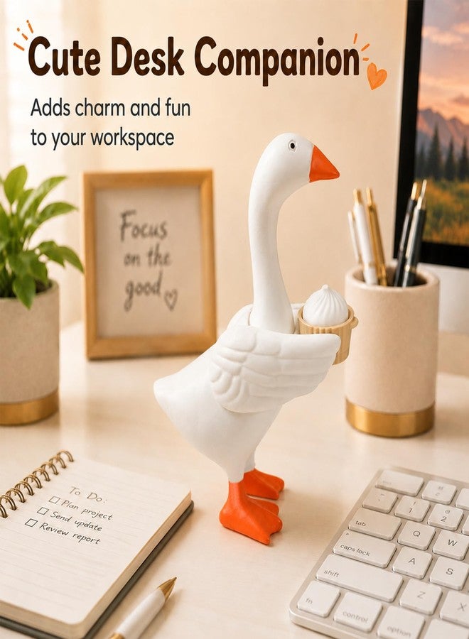 LA KEN DU Desk Goose Outfits 7 Inches, Wings with Dumpling Office Decor - Image 4