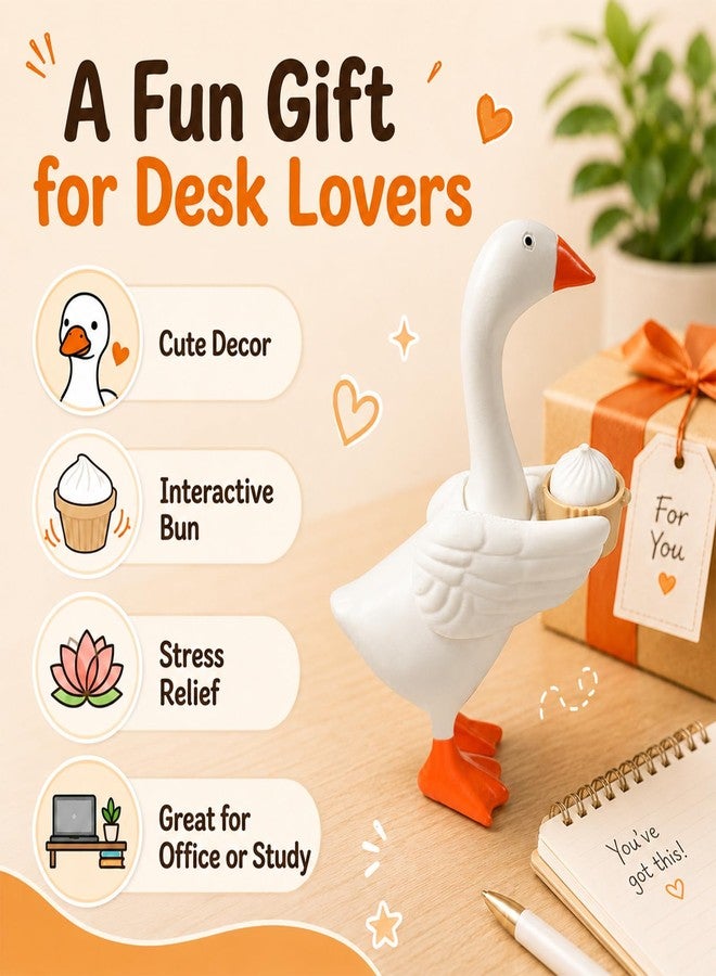 LA KEN DU Desk Goose Outfits 7 Inches, Wings with Dumpling Office Decor - Image 5