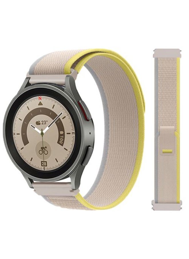 Generic - Sporty Strength 22mm Trail Loop Nylon Bands Compatible With Huawei Watch GT3 46 - GT2 46 - GT2 Pro GT1 46, Adjustable Woven Nylon Braided Sport Band Gray Yellow - Image 1