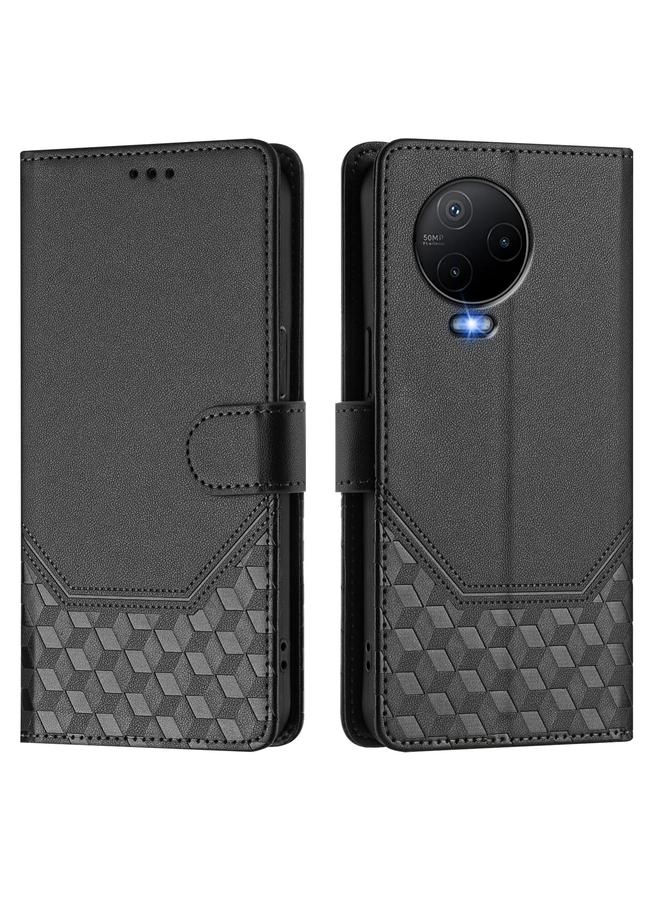 S-TOP Case For Infinix Note 12 4G / Note 12 Pro 4G Honeycomb Embossing RFID Leather Phone Case - Image 2