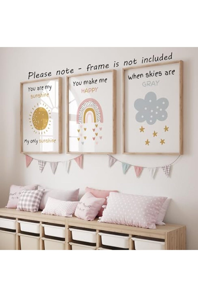 Eviepops Prints You are My Sunshine Set of 3 Unframed Poster Prints - Image 2
