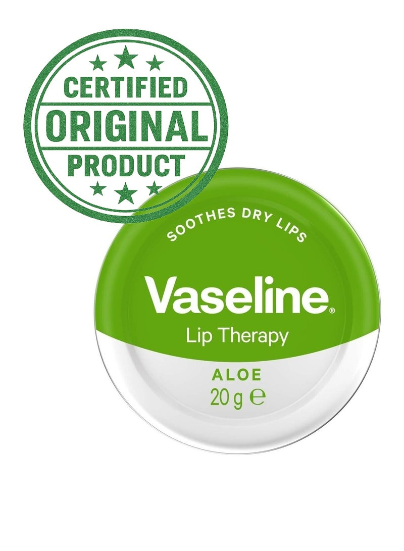 Vaseline Lip Therapy Aloe Vera Balm 20g | Original Moisturizing Lip Care with Aloe Vera | Soothes, Heals & Protects Dry Lips | Long-Lasting Hydration & Soft, Smooth Finish - Image 1
