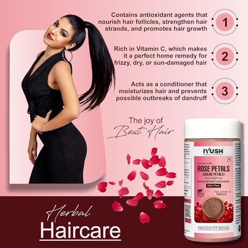 IYUSH Herbal Ayurveda Organic Rose Petal Powder - 100gm - Image 3