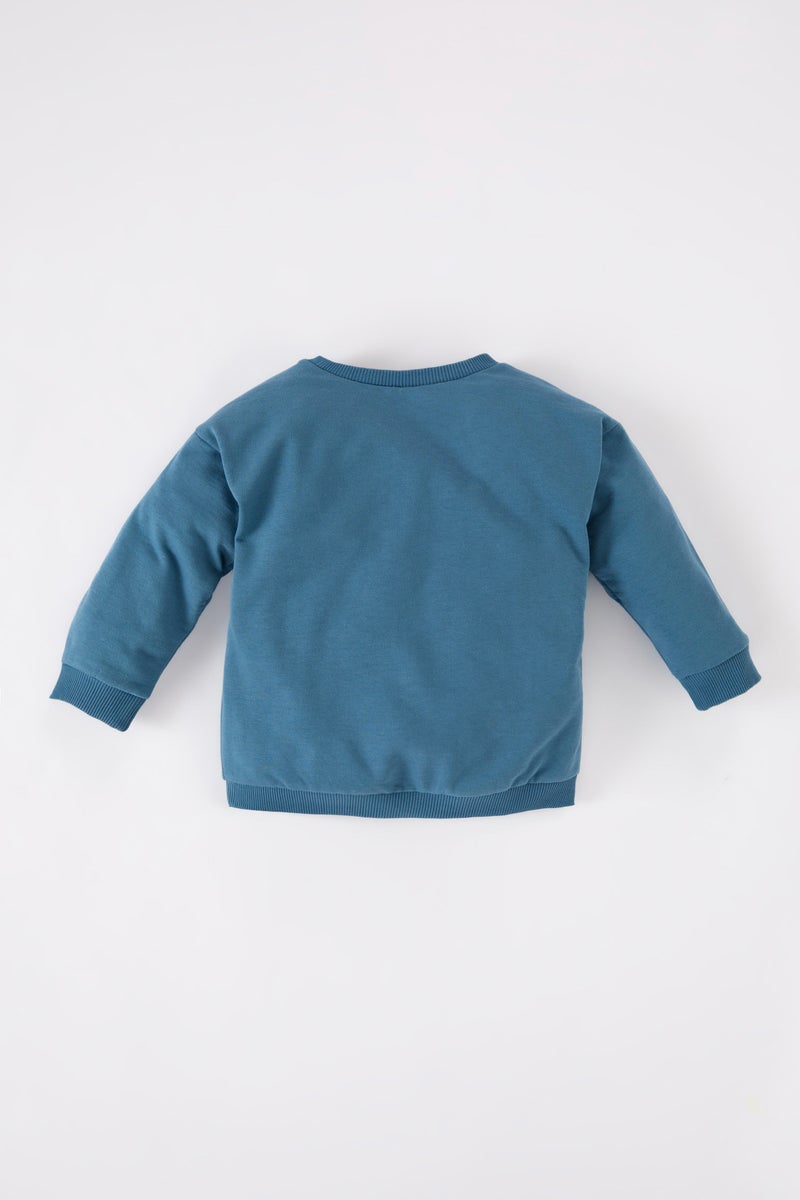 DeFacto Baby Boy Regular Fit Vehicle Printed Soft Furry Inside Thin Sweatshirt - Image 3