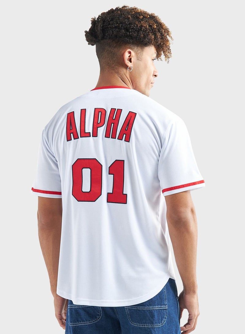 FAV قميص بأزرار مطبوعة بتصميم طباعة الخطوط - Image 2