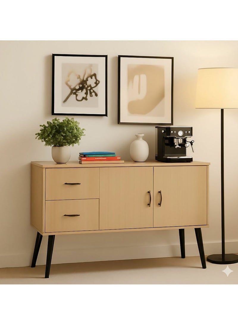 AGD Kitchen Sideboard, Storage Cabinet with 2 Drawers and 2 Doors, Large Storage Space, for Living Room, Entryway, Office Size 120*40*76.5cm - Image 5