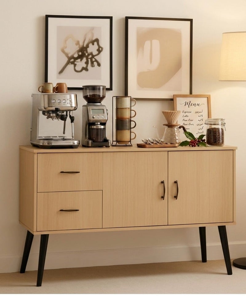 AGD Kitchen Sideboard, Storage Cabinet with 2 Drawers and 2 Doors, Large Storage Space, for Living Room, Entryway, Office Size 120*40*76.5cm - Image 2