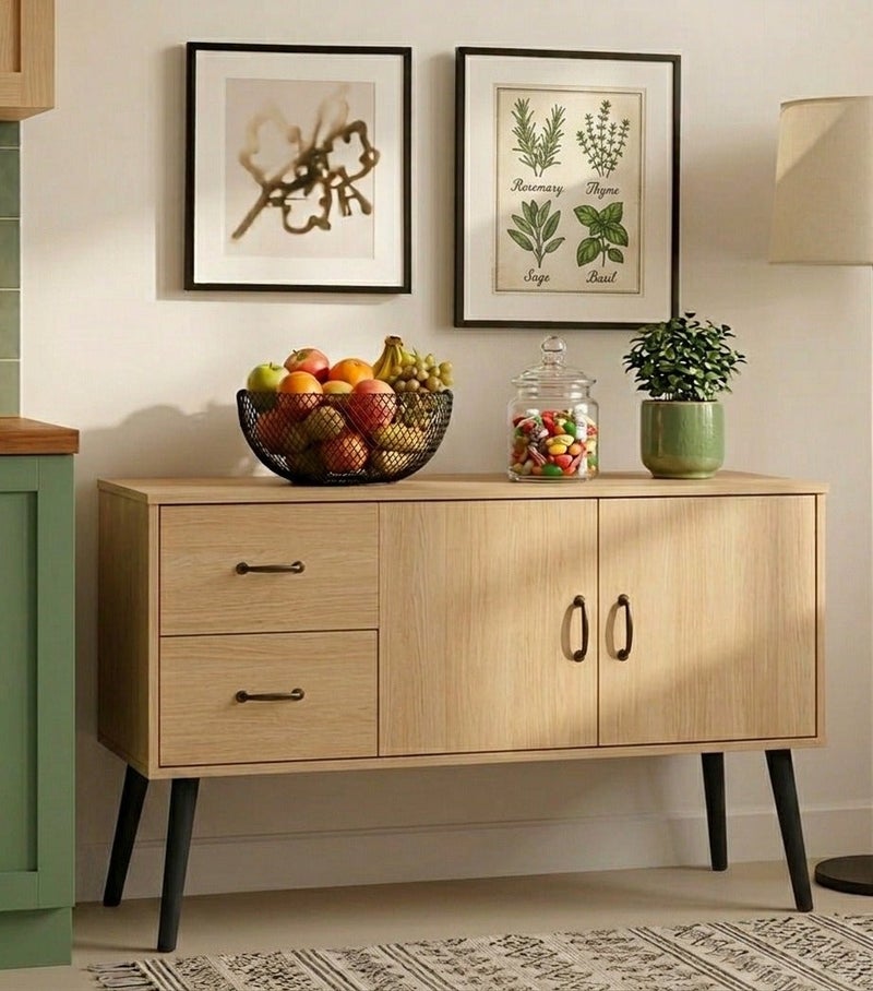 AGD Kitchen Sideboard, Storage Cabinet with 2 Drawers and 2 Doors, Large Storage Space, for Living Room, Entryway, Office Size 120*40*76.5cm - Image 1