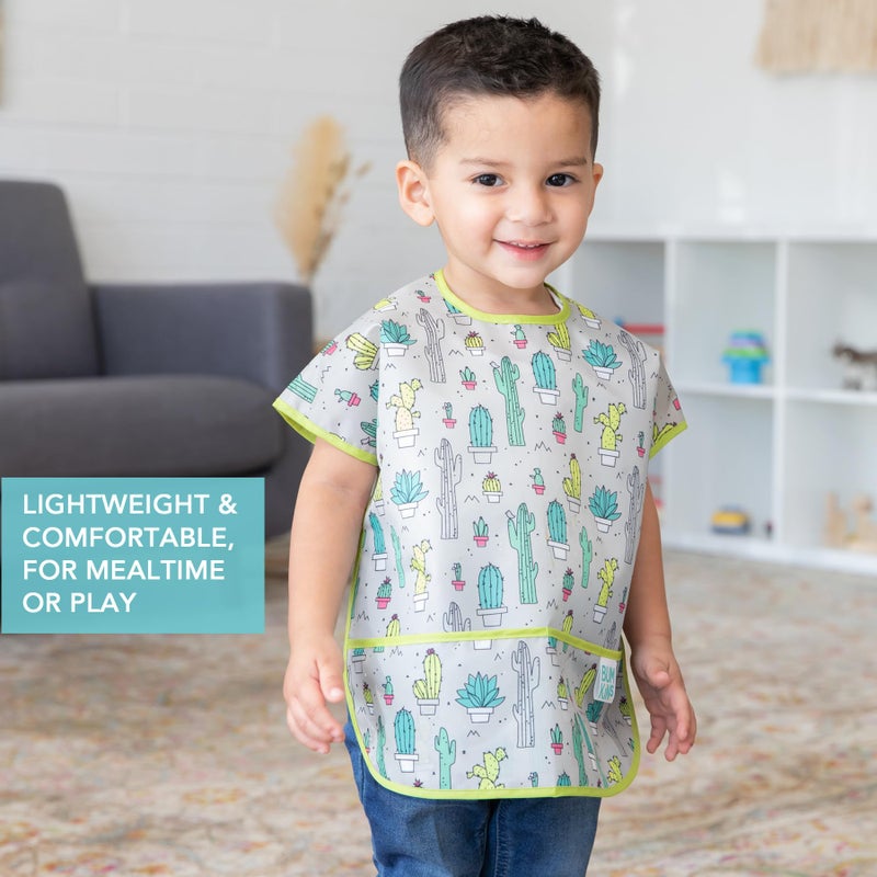 Bumkins Bibs, Baby and Toddler Bibs, Bibs for Girls and Boys, Large for 1-3 Years, Short Sleeve Bib for Kids, Mess Proof Lightweight Waterproof Fabric Bib - Image 4