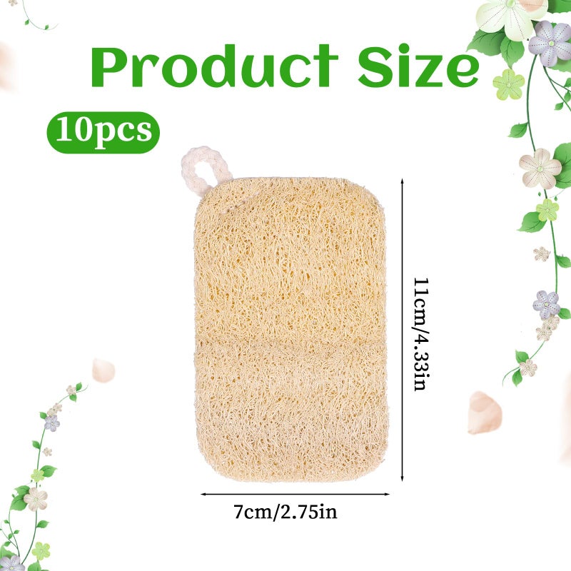 Tweruna 10 PCS Natural Sponges for Dishes, Loofah Dish Sponge for Kitchen Compostable Natural Loofah Sponges - Image 2
