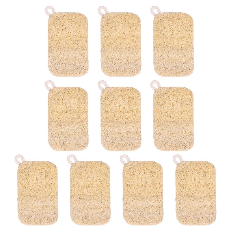 Tweruna 10 PCS Natural Sponges for Dishes, Loofah Dish Sponge for Kitchen Compostable Natural Loofah Sponges - Image 1