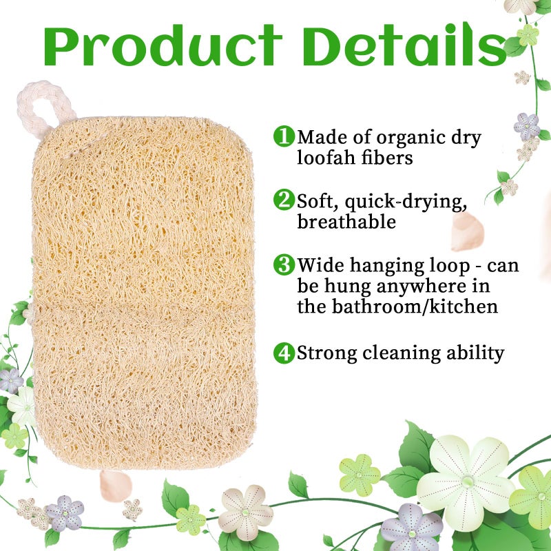 Tweruna 10 PCS Natural Sponges for Dishes, Loofah Dish Sponge for Kitchen Compostable Natural Loofah Sponges - Image 3