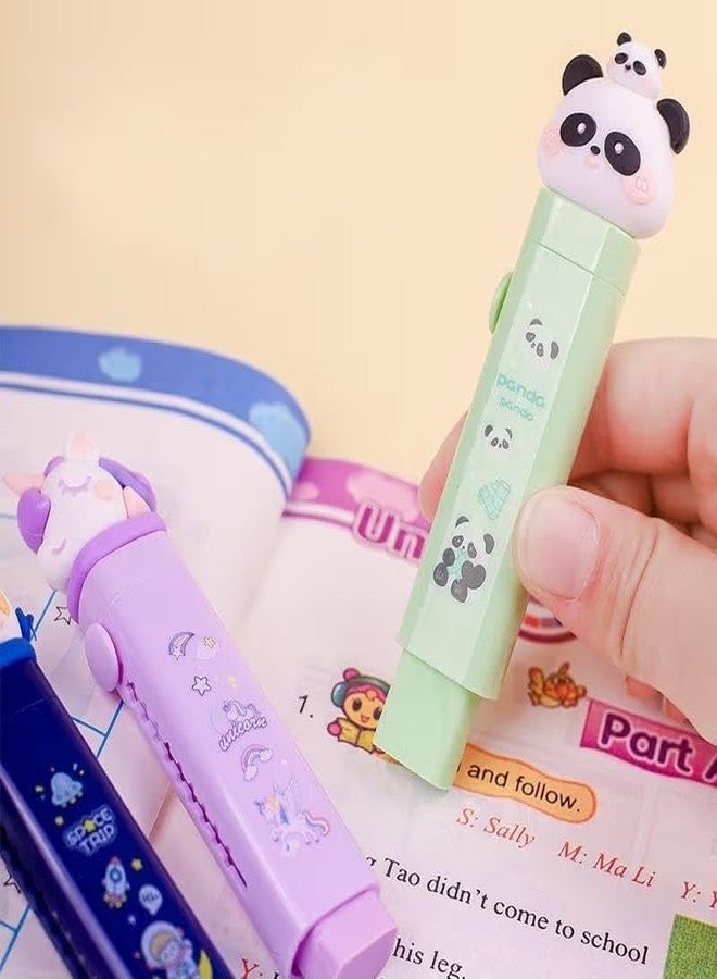 MSGH Rubber Eraser Sliding Retractable Eraser, Large Pencil Eraser, Soft Cute Erasers Push Pull, Bulk Erasers Assorted Color for Students Kids, School Office Home Supplies (Panda - Pack of 2pcs) - Image 3