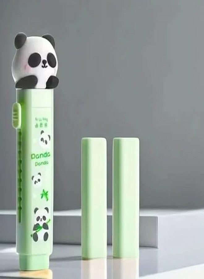 MSGH Rubber Eraser Sliding Retractable Eraser, Large Pencil Eraser, Soft Cute Erasers Push Pull, Bulk Erasers Assorted Color for Students Kids, School Office Home Supplies (Panda - Pack of 2pcs) - Image 4